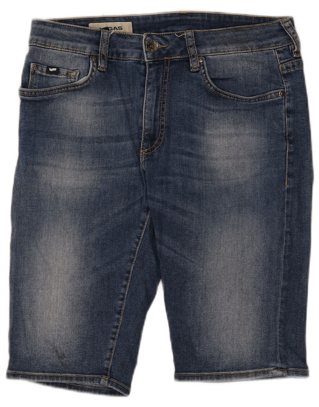 Pantaloncini di jeans da uomo Gas W33 cotone blu medio