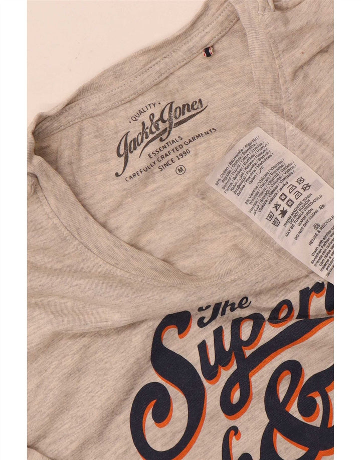 T-shirt grafica da uomo Jack & Jones Top in cotone chiazzato grigio medio