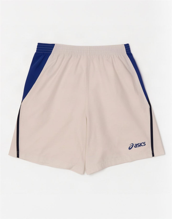Pantaloncini sportivi da uomo Asics, grandi, in poliestere color block bianco