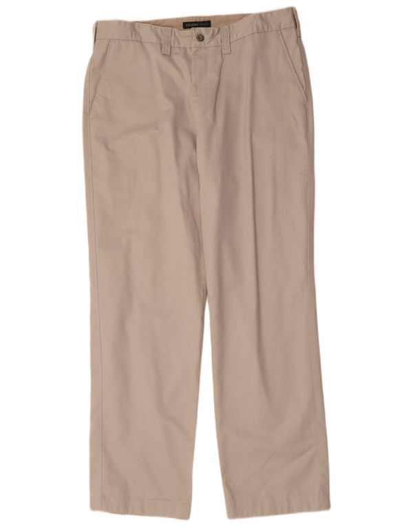 DOCKERS Pantaloni chino dritti kaki da uomo W36 L34 cotone beige