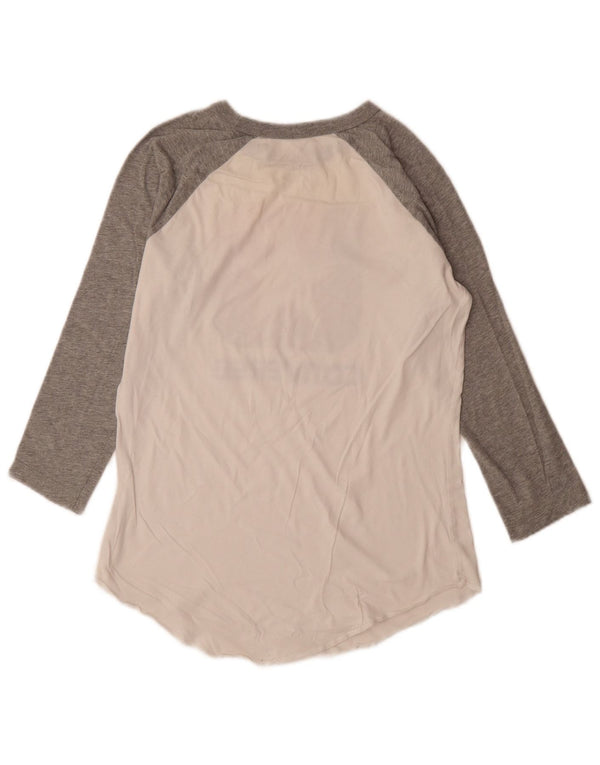 Converse Top grafico da donna manica 3/4 UK 6 XS bianco Colourblock