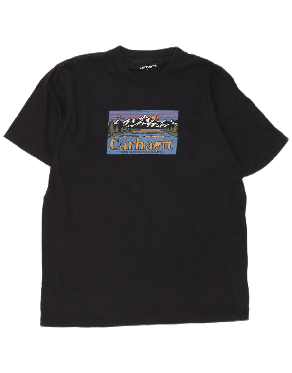 T-shirt grafica da uomo Carhartt Top grande in cotone nero