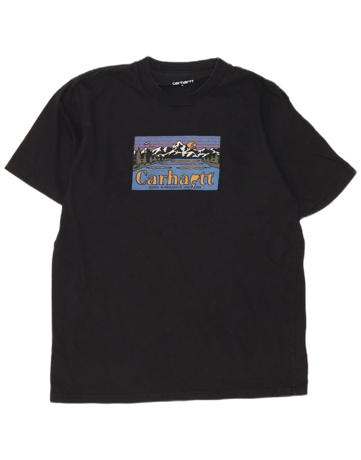 T-shirt grafica da uomo Carhartt Top grande in cotone nero