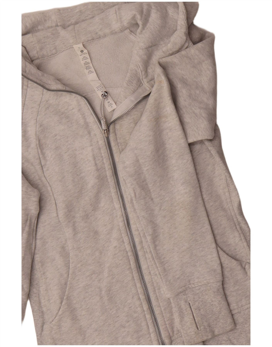 LULULEMON Felpa con cappuccio e zip da donna US 6 Cotone grigio medio