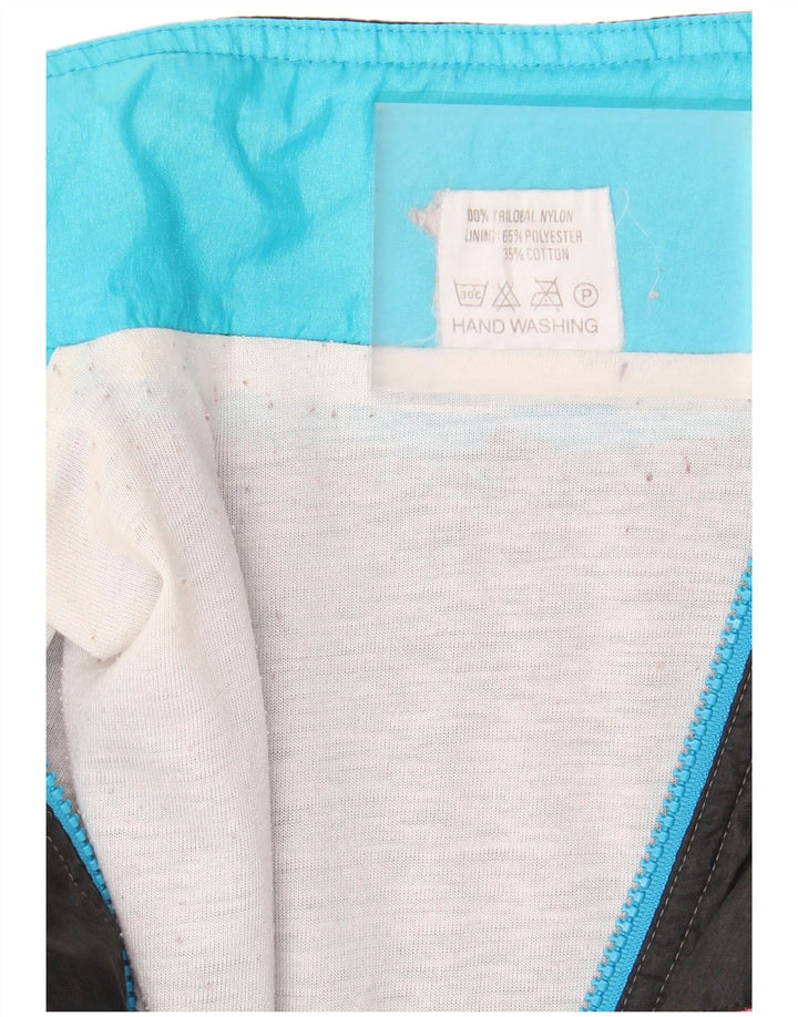 Giacca da ginnastica vintage da uomo in nylon color block blu medio