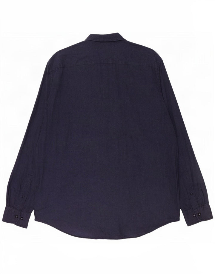 Camicia da uomo Regular Fit Tommy Hilfiger XL in cotone blu navy