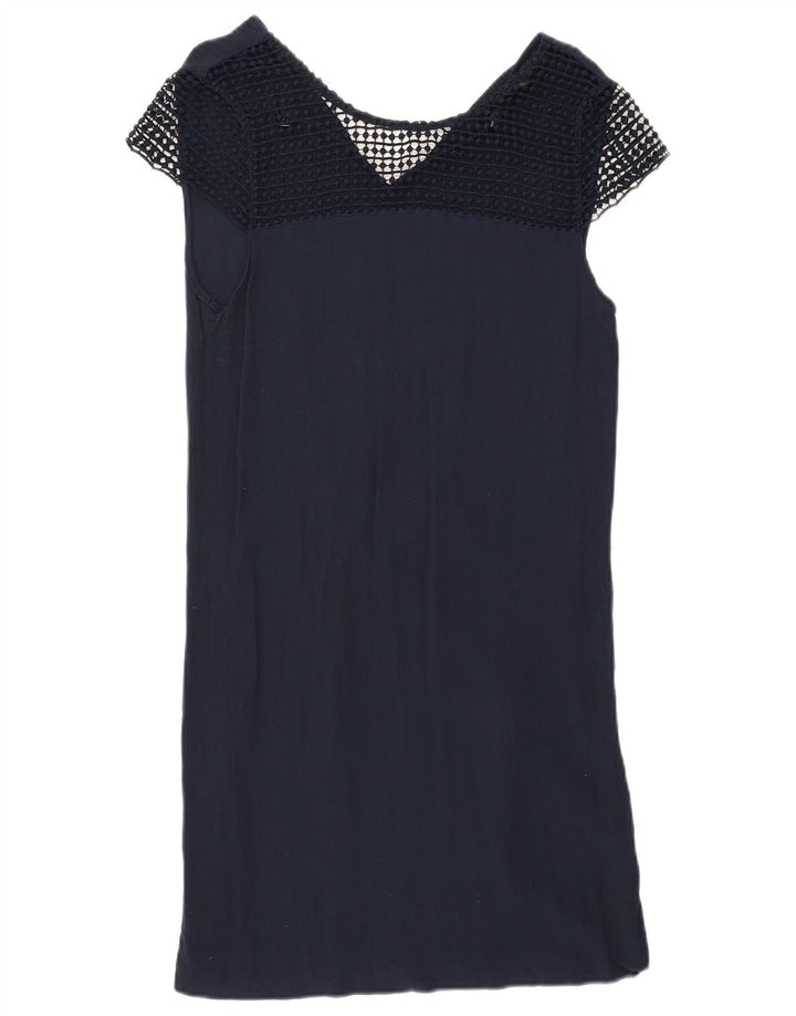 Abito a trapezio da donna Zara UK 12 poliestere blu navy medio