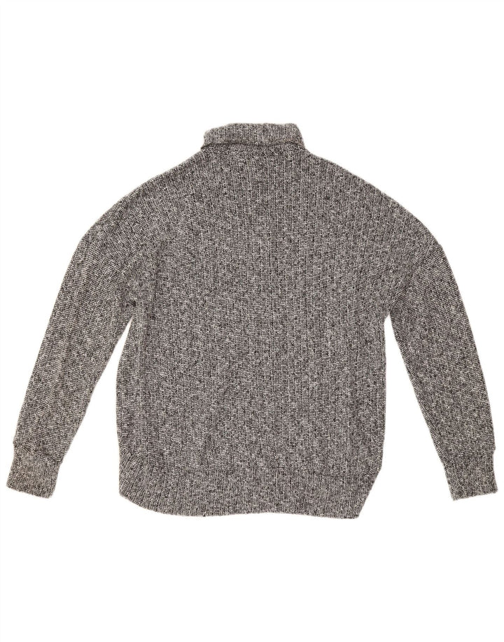 TOPSHOP Womens Oversized Roll Neck Jumper Sweater UK 14 Large Grey Flecked