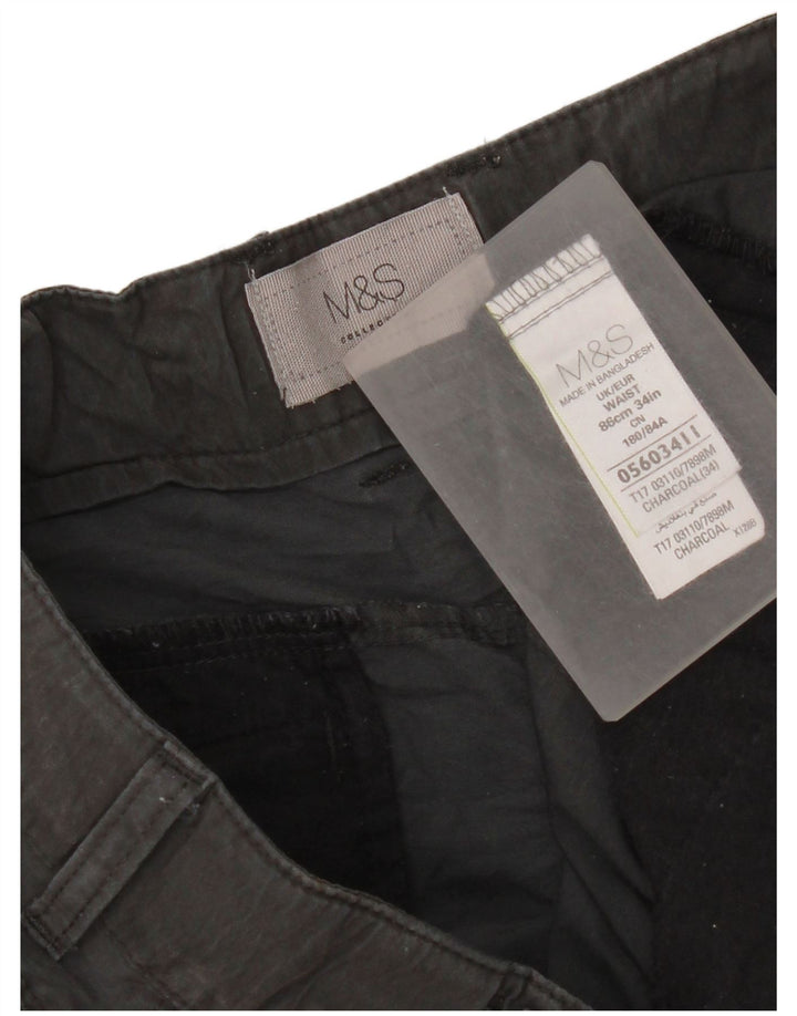 Pantaloncini cargo da uomo Marks & Spencer W34 grandi in cotone grigio