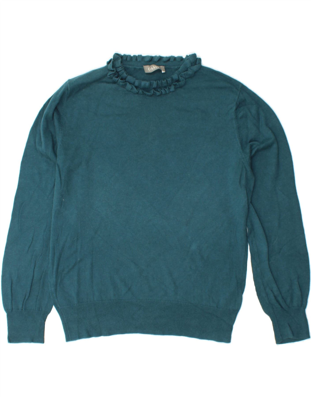 OASIS Womens Turtle Neck Jumper Sweater UK 14 Large Green Cotton Vintage Oasis and Second-Hand Oasis from Messina Hembry 