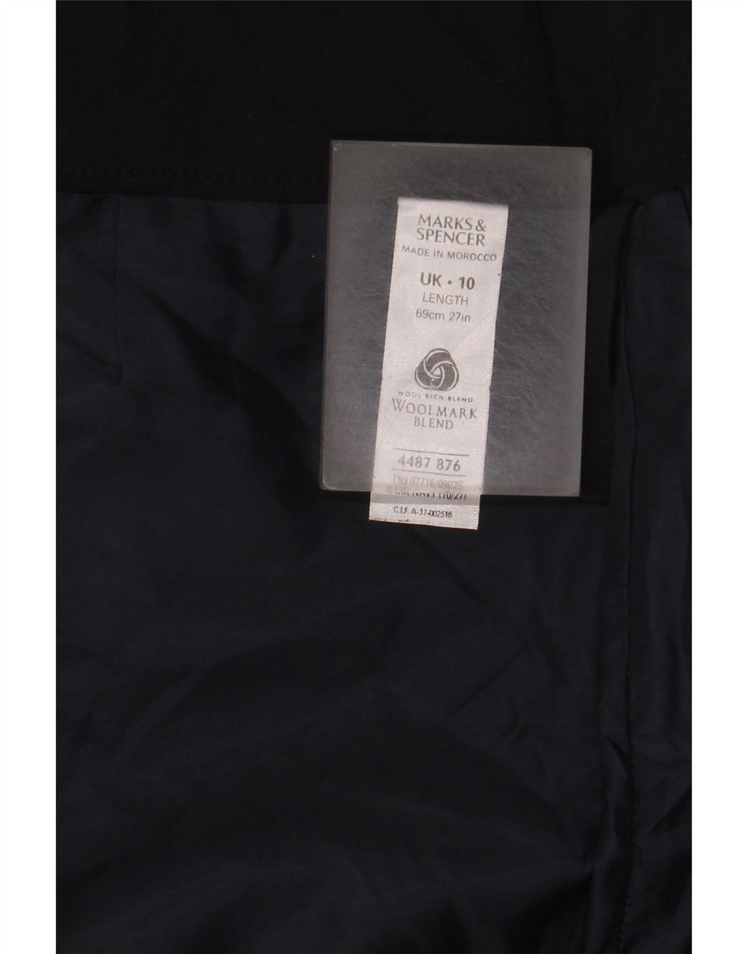 Gonna a tubino da donna Marks & Spencer UK 10 piccola W28 poliestere blu navy