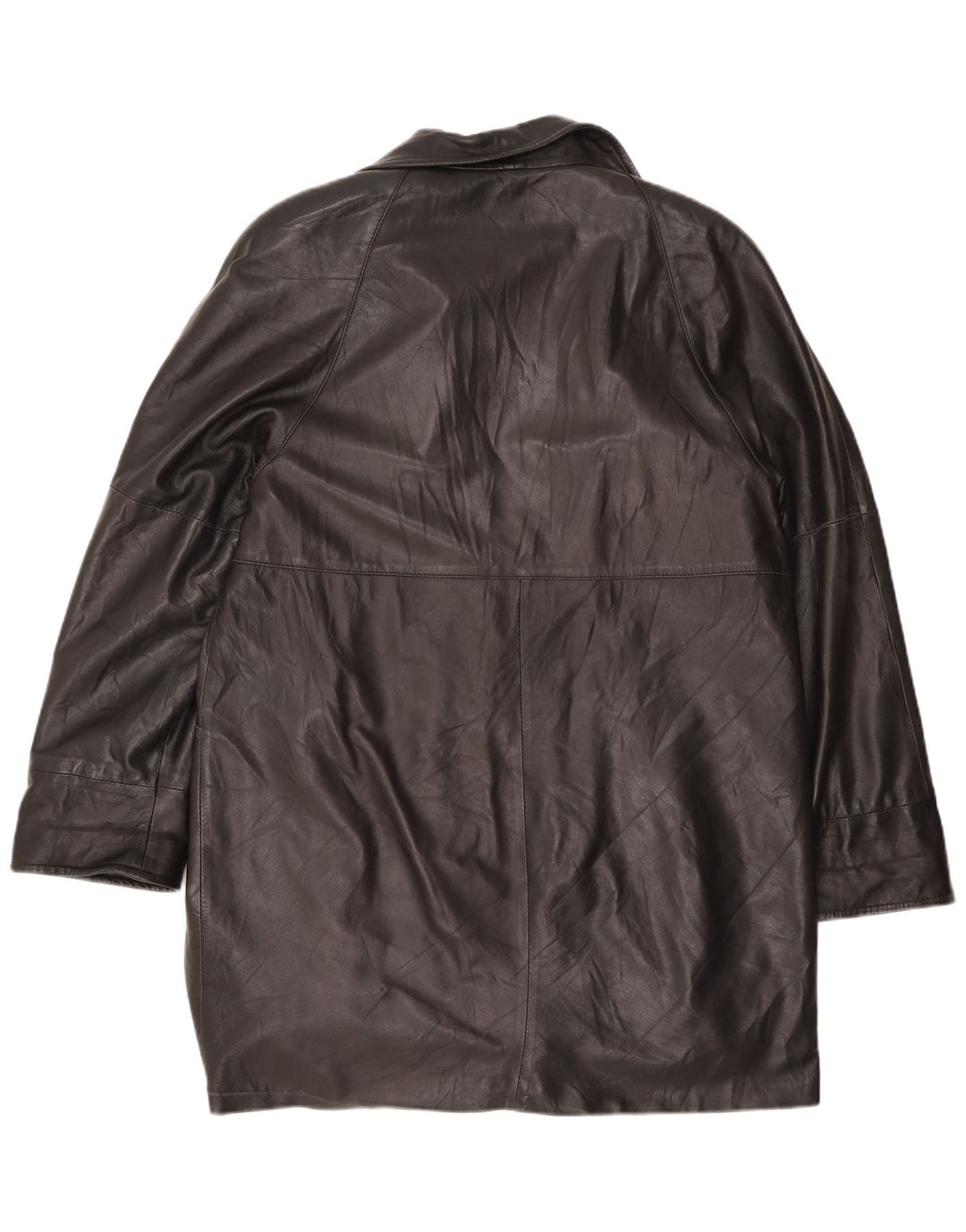 Cappotto in pelle vintage da donna UK 16 grande nero