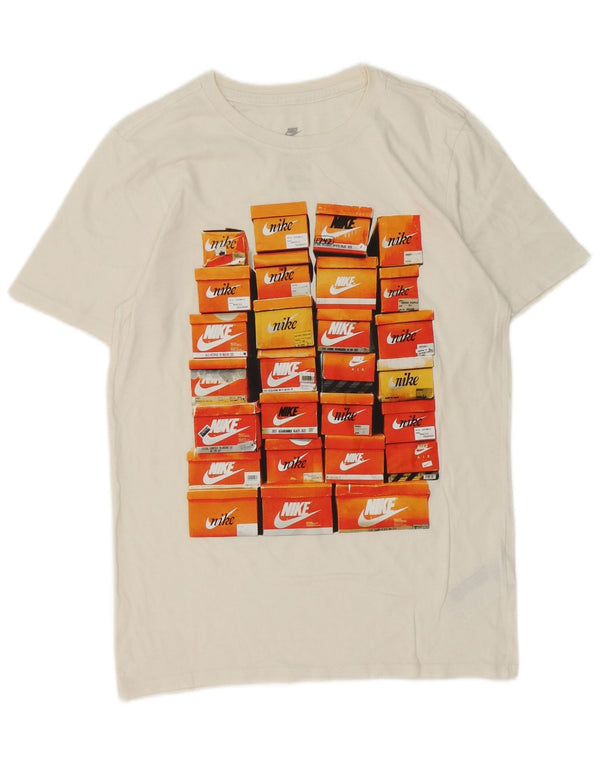 T-shirt grafica Nike da uomo con taglio atletico, piccola, in cotone bianco