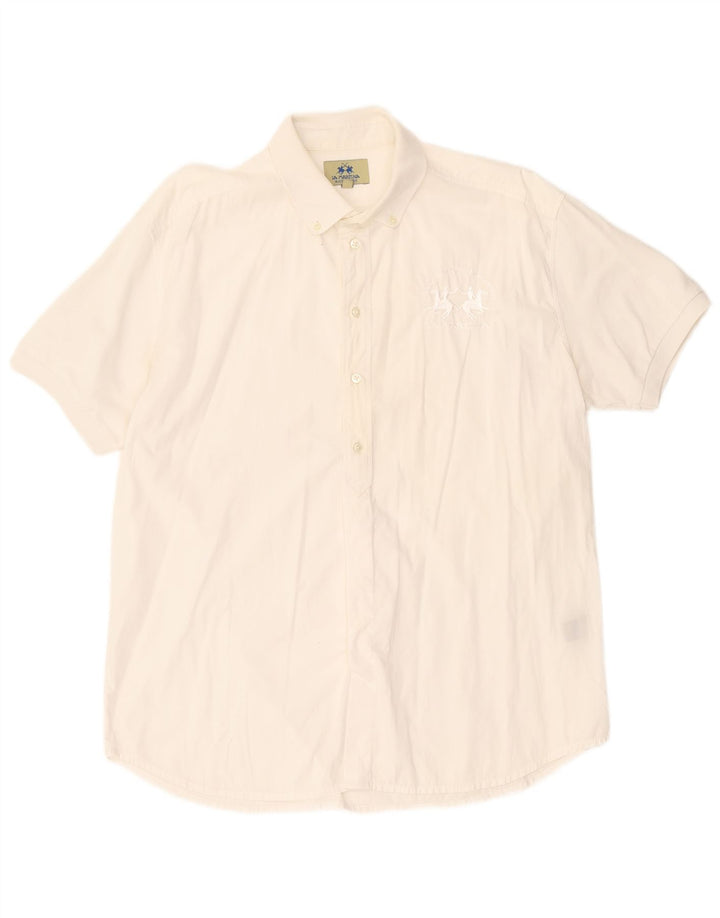 LA MARTINA Maglia pullover a maniche corte da uomo Buenos Aires XL bianca