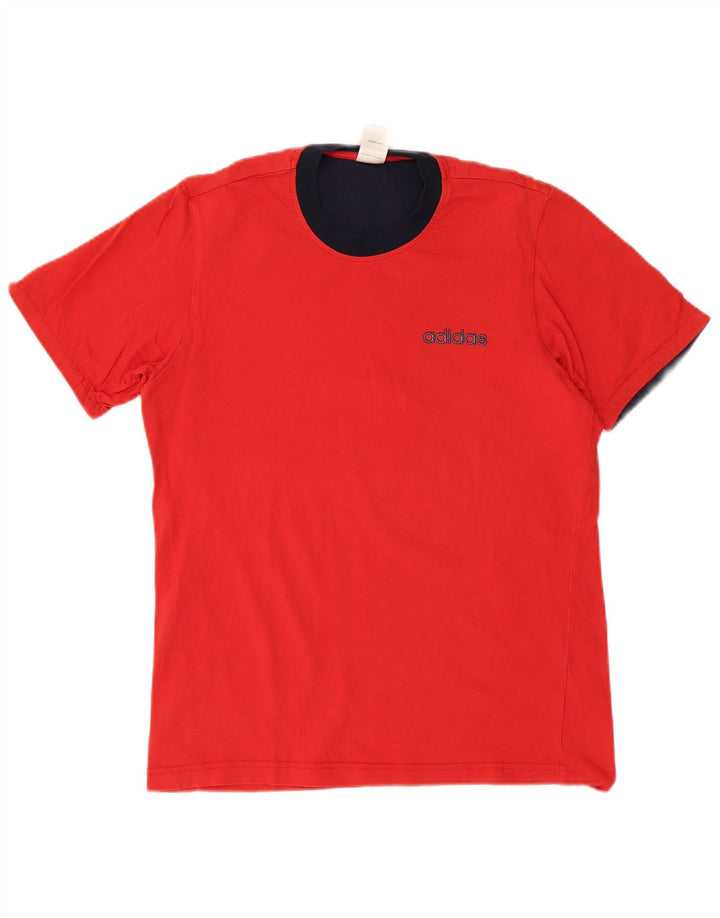 T-shirt grafica da uomo Adidas Top in cotone rosso medio
