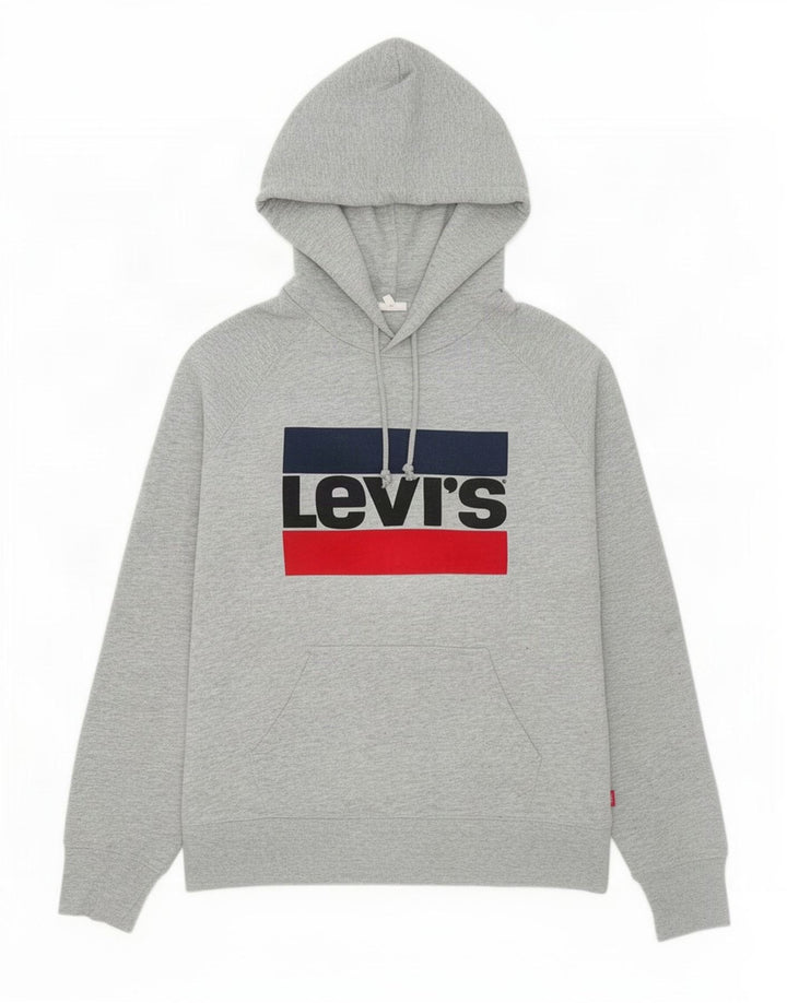 Maglione con cappuccio grafico da uomo Levi's piccolo in cotone grigio