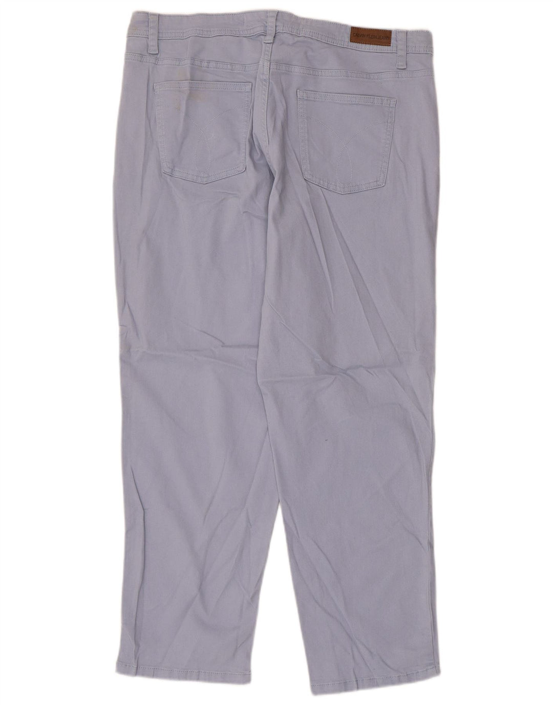 CALVIN KLEIN Pantaloni cropped da donna US 14 XL W36 L25 Cotone blu