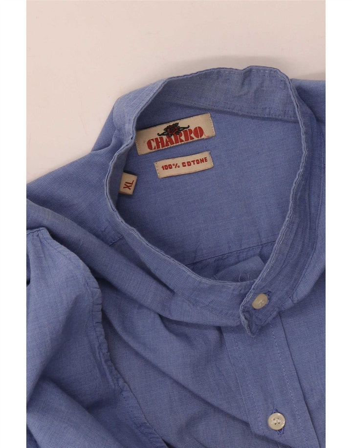 Camicia da uomo Charro XL in cotone blu