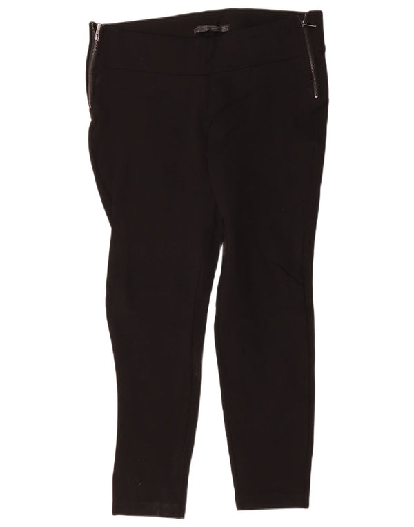 Pantaloni casual slim Trafaluc da donna Zara grandi W30 L26 viscosa nera