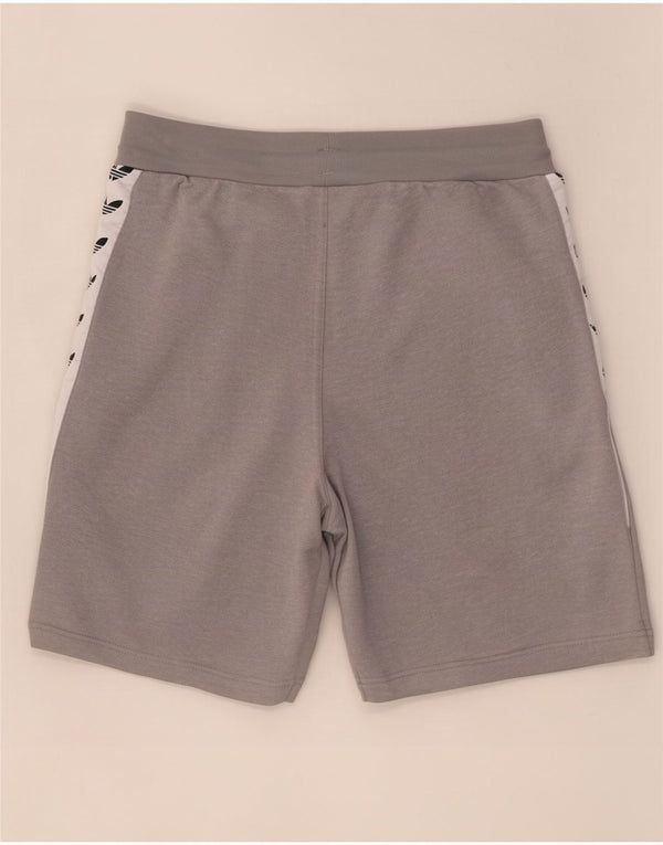 Pantaloncini sportivi grafici da uomo Adidas in poliestere color block grigio medio