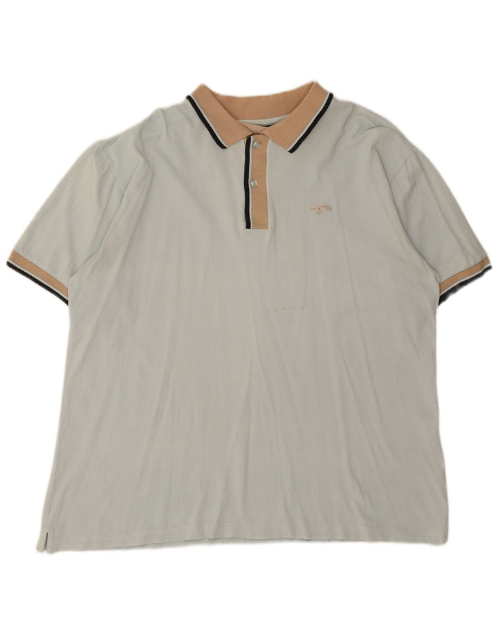 LOTTO Mens Polo Shirt 2XL Blue Cotton