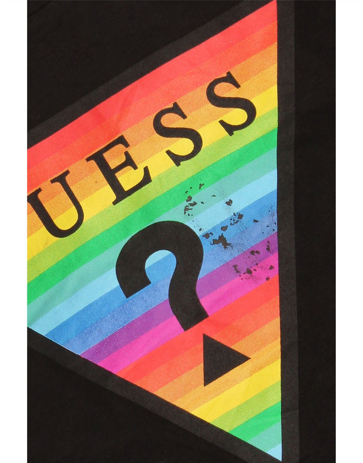 Canotta grafica da uomo Guess grande in cotone nero