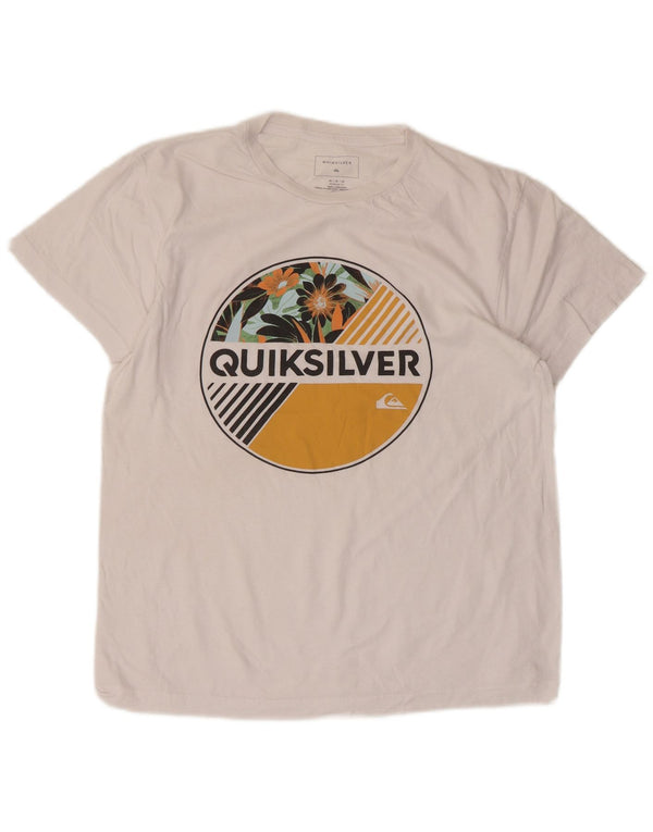 T-shirt grafica da donna con vestibilità regolare Quiksilver, taglia UK 14, cotone bianco medio