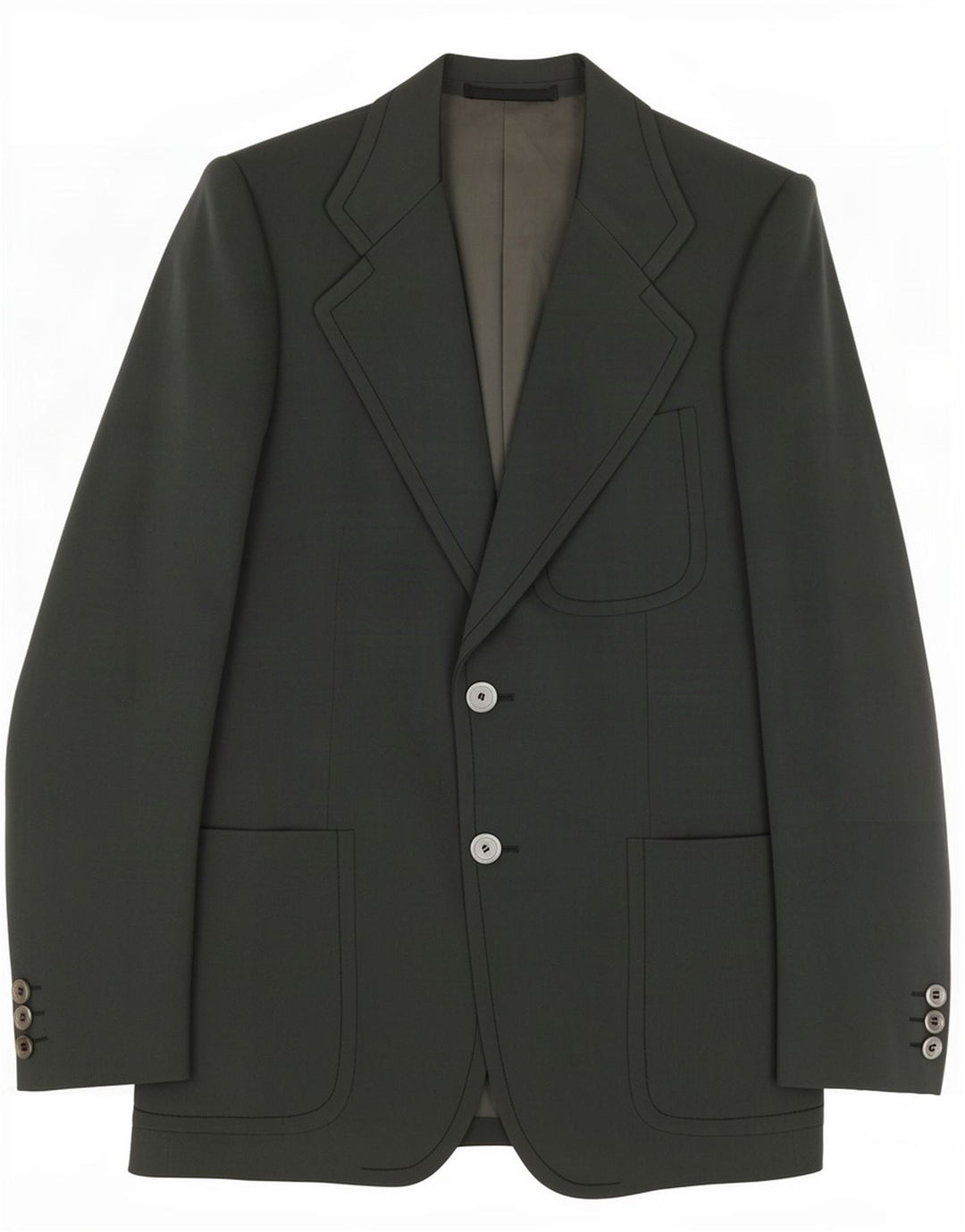Giacca Blazer da Uomo a 2 Bottoni Marzotto IT 48 Lana Vergine Verde Medio