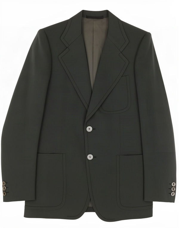 Giacca Blazer da Uomo a 2 Bottoni Marzotto IT 48 Lana Vergine Verde Medio