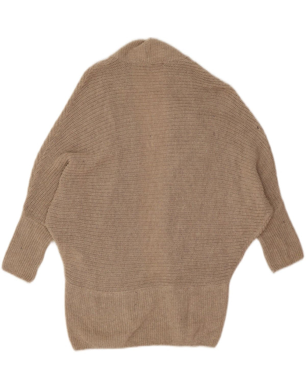 Maglione cardigan aperto a pipistrello da donna Zara UK 10 piccolo cotone beige