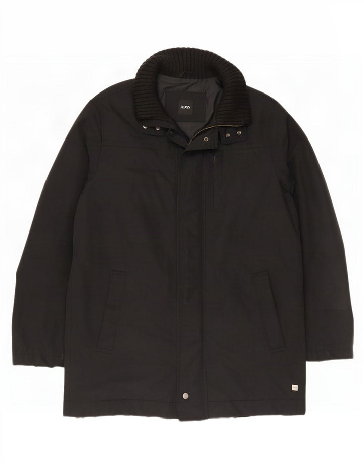 Cappotto da uomo Hugo Boss UK 42 XL poliestere nero