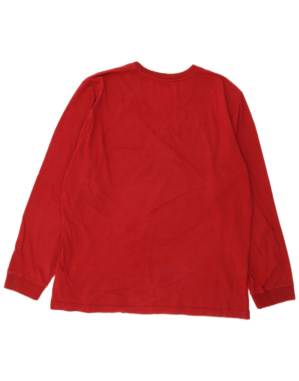 Brooks Brothers Maglia da uomo vestibilità regolare a maniche lunghe in cotone rosso grande