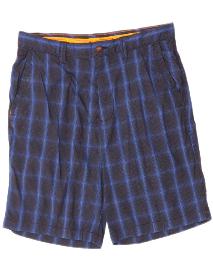 TOMMY BAHAMA Mens Chino Shorts W32 Medium Navy Blue Check Nylon Vintage Tommy Bahama and Second-Hand Tommy Bahama from Messina Hembry 