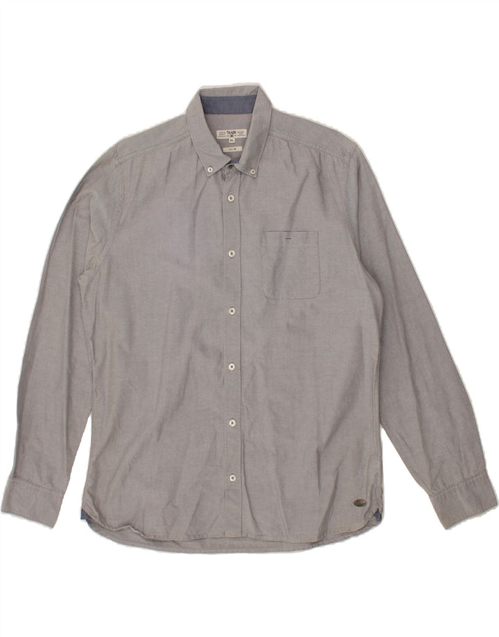 JULES Mens Slim Shirt XL Grey Cotton Vintage Jules and Second-Hand Jules from Messina Hembry 