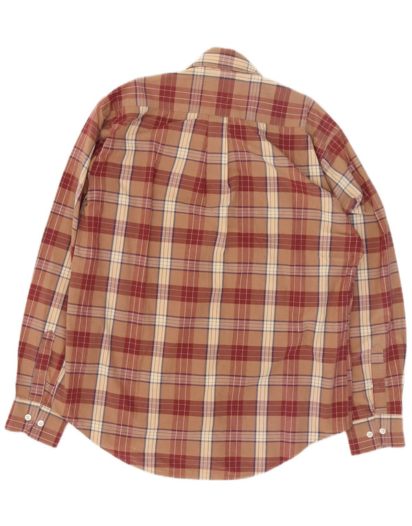 Camicia da uomo Tommy Hilfiger in cotone a quadri marrone medio