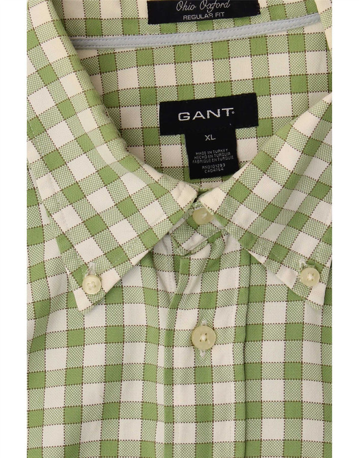 Camicia Gant da uomo vestibilità regolare XL in cotone a quadretti verde