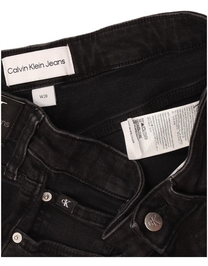 Pantaloncini di jeans da donna Calvin Klein W28 cotone nero medio