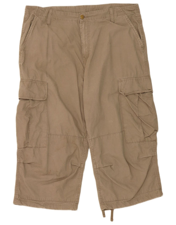 Pantaloni Carhartt Cargo Capri da uomo W36 L20 in cotone beige