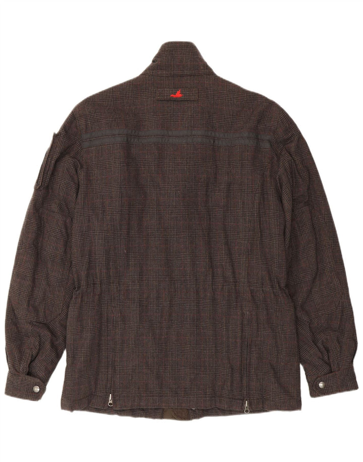 Giacca a vento da uomo Museum UK 40 Grande cotone pied de poule marrone