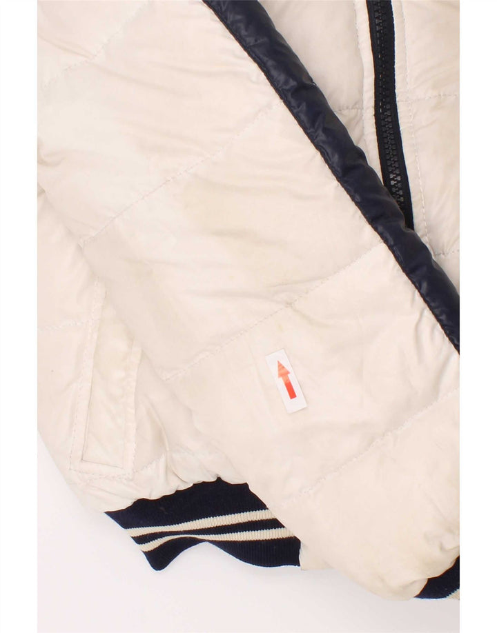 Giacca imbottita reversibile con cappuccio Fay per bambini 7-8 anni a righe blu navy