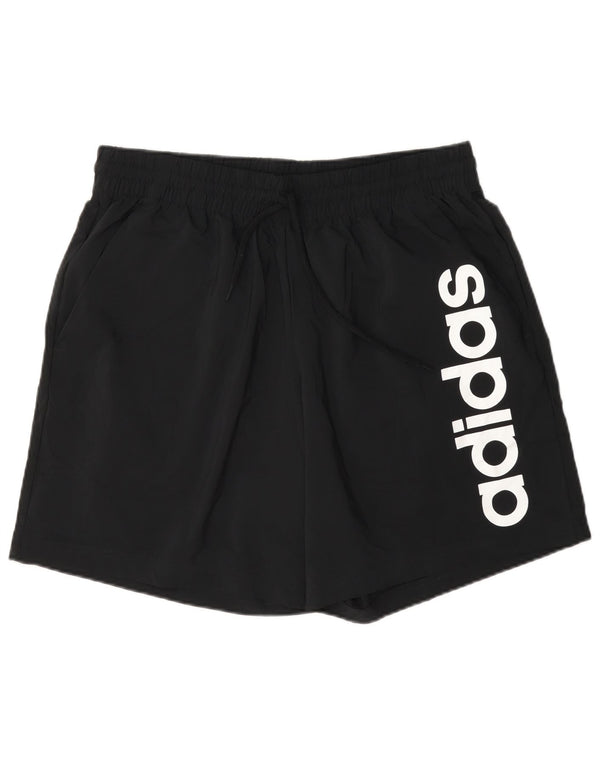 Pantaloncini sportivi grafici da uomo Adidas grandi in poliestere nero