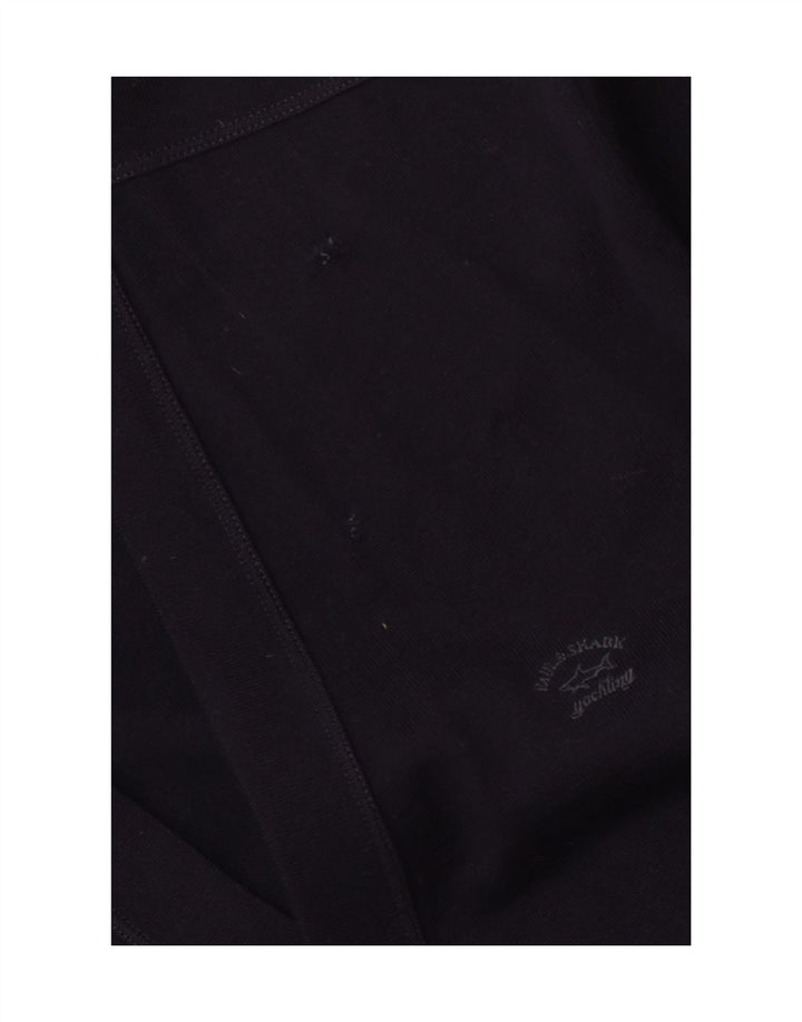 PAUL & SHARK Maglione cardigan da uomo grande in lana blu navy