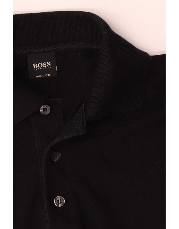 Polo da uomo Hugo Boss in cotone nero medio