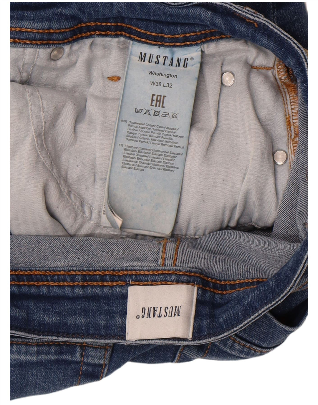 Jeans skinny da uomo Mustang W38 L27 cotone blu