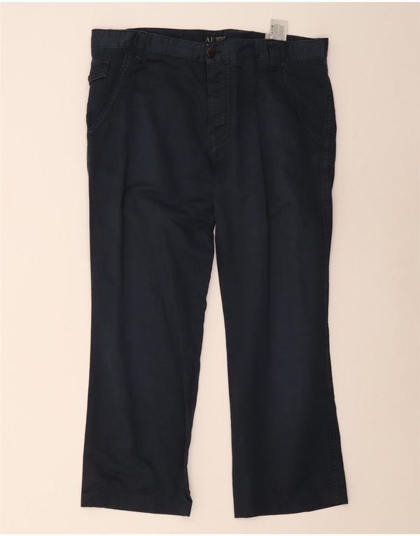 Pantaloni chino dritti da uomo Armani W40 L28 lino blu navy