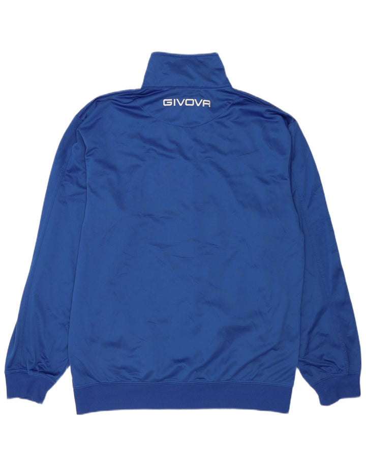 Giacca da ginnastica grafica da uomo Givova 5XL blu poliestere color block