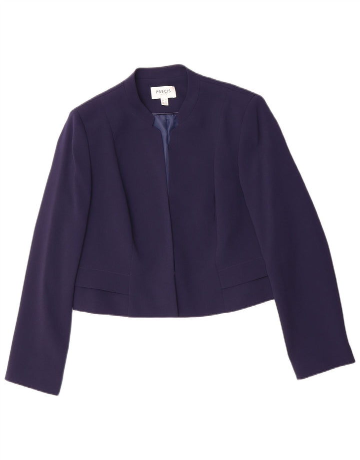 Giacca blazer aperta corta da donna PRECIS UK 14 poliestere medio blu navy