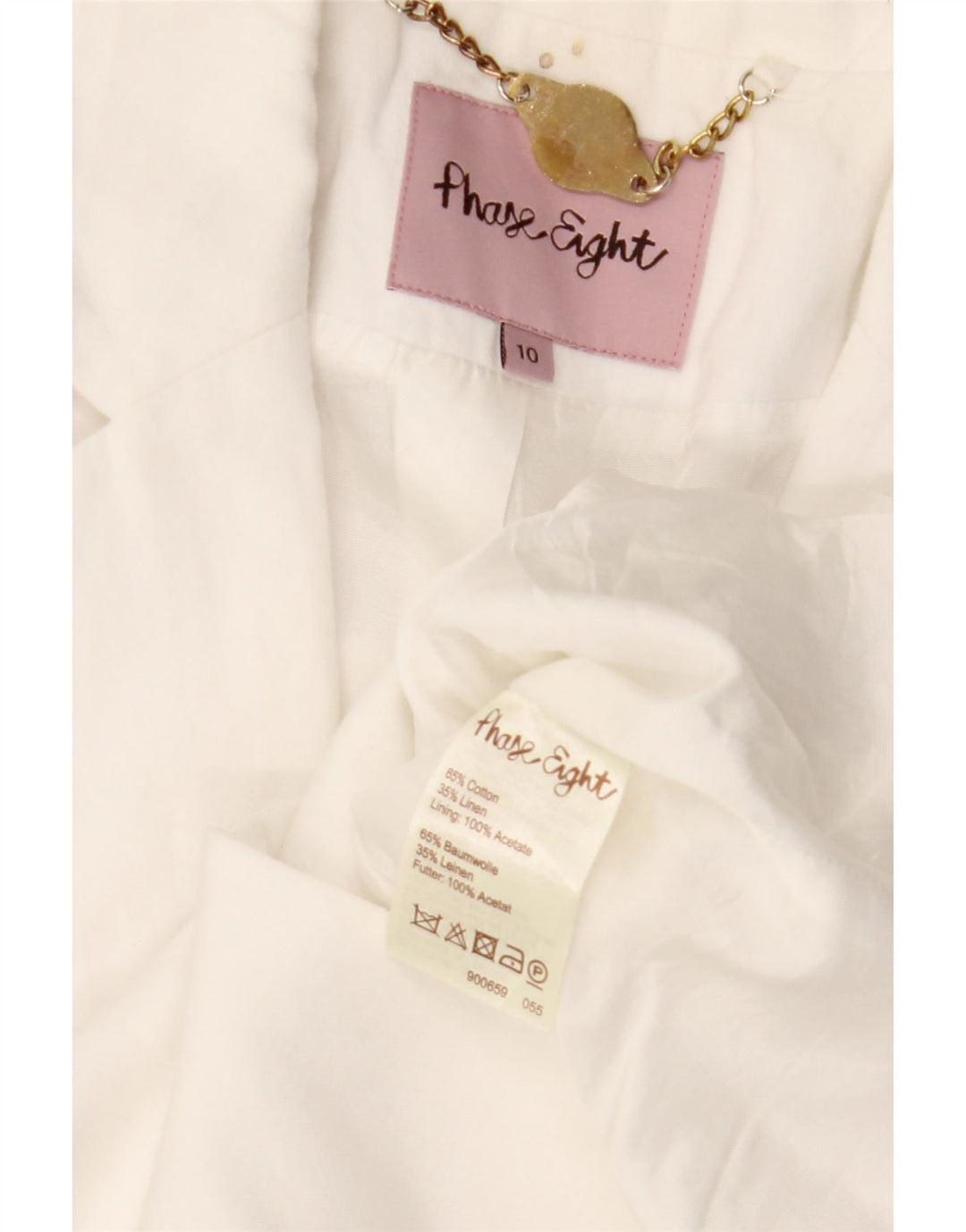 PHASE EIGHT Giacca bolero da donna con maniche a 3/4 e 1 bottone UK 10 piccola bianca