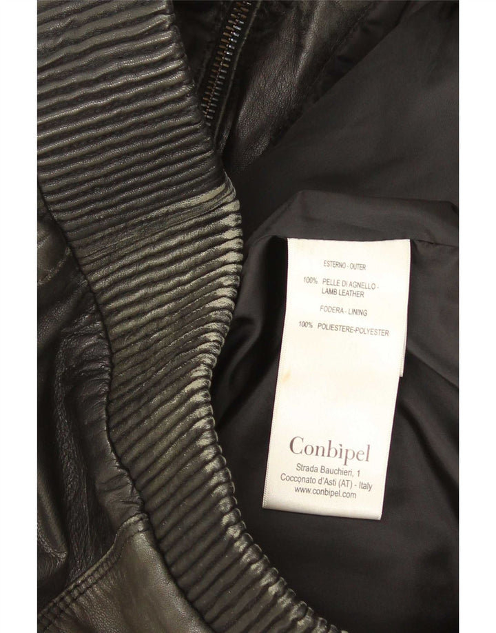 Giubbotto Bomber In Pelle Donna Conbipel IT 44 Medio Pelle Nera