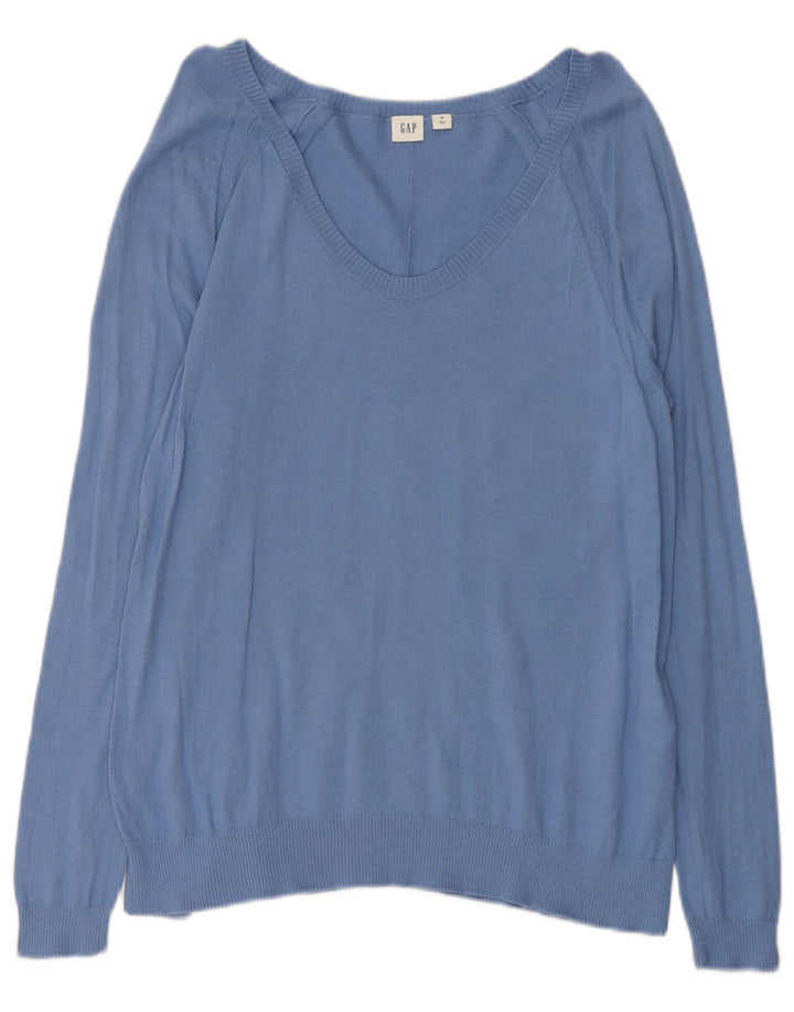 Maglione maglione con scollo a V da donna Gap UK 14 Cotone blu medio
